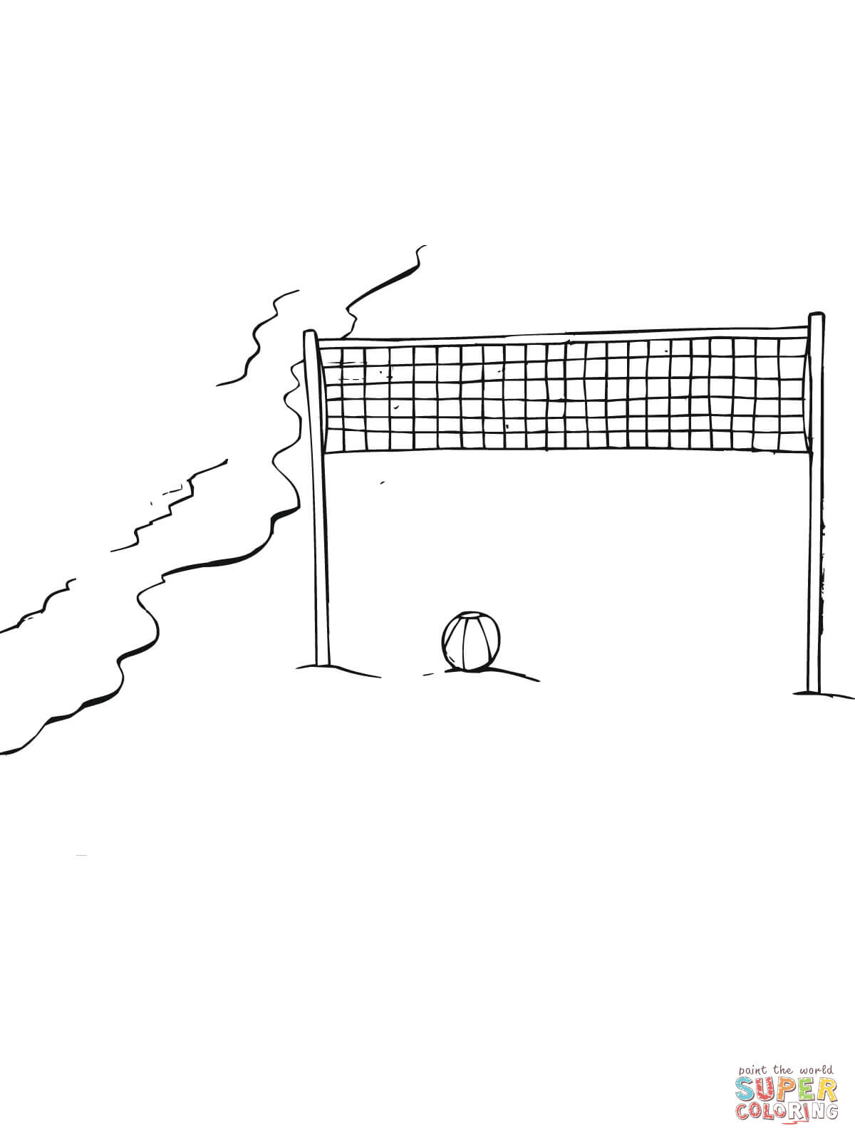 Clicca su disegni da colorare di Campo di beach volley per visualizzare la versione stampabile o colorala online patibile con iPad e tablet con sistema