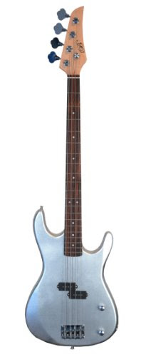 SILVER Electric Bass Guitar Pack with 10 Watt Bass Amplifier & DirectlyCheap(TM) Translucent Blue Medium Guitar Pick On Sale