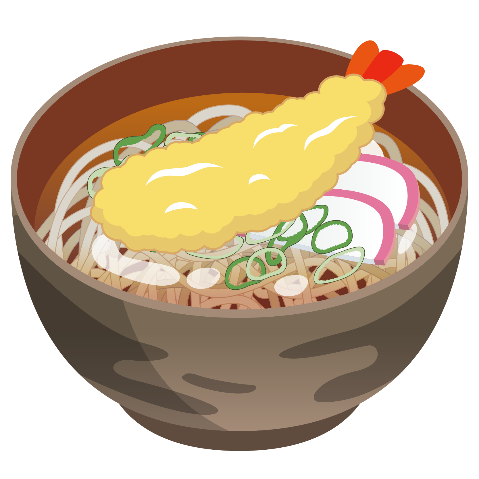 商用フリー 無料イラスト 年越しそば 蕎麦 海老の天ぷらそば 002 商用ok フリー素材集 ナイスなイラスト