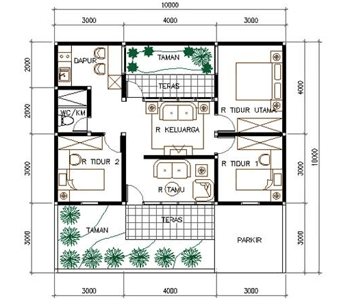 denah rumah type 45 3 kamar tidur 3 Desain Rumah Minimalis denah rumah type 45 3 kamar tidur 3 Desain Rumah Minimalis