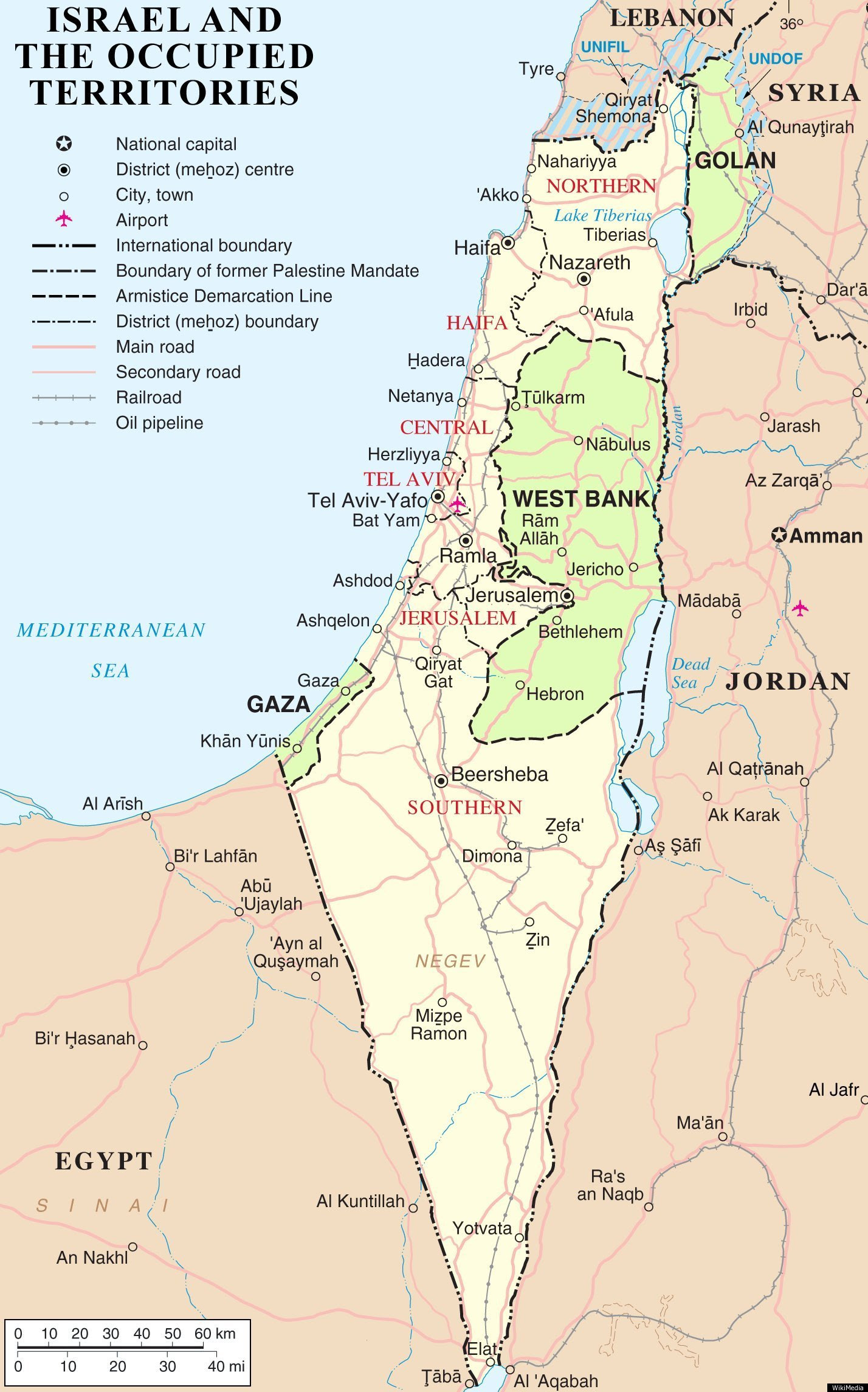 Israel MAP: The Palestinian Region\u002639;s Changing Borders  HuffPost