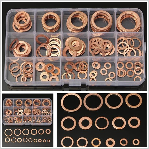 Unique Design 150pcs Solid Copper Crush Washers Seal Flat Oil Brake Ring Kits With Box General High Quality Riegosis Com