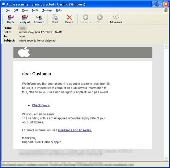 apple mail تزايد هجمات سرقة حسابات مستخدمي آبل عبر الصفحات المزورة