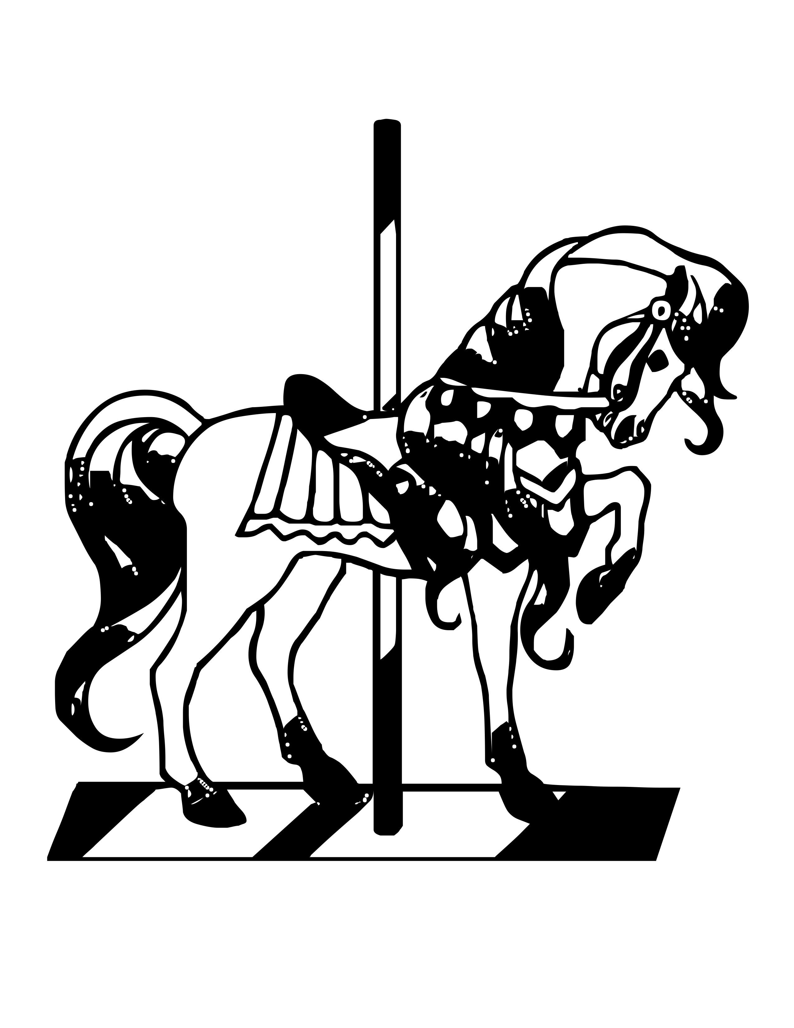 carousel horse coloring page
