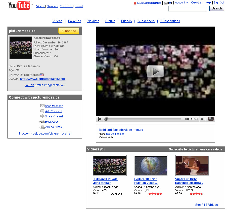 Here's what a YouTube channel looks like with and without customization.