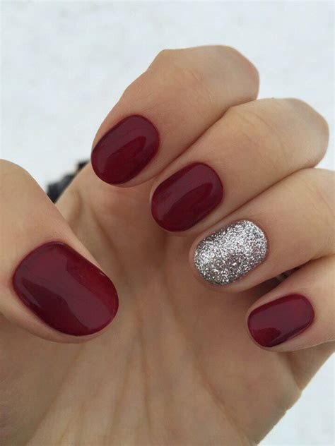 nail art  nails maroon nails short gel nails