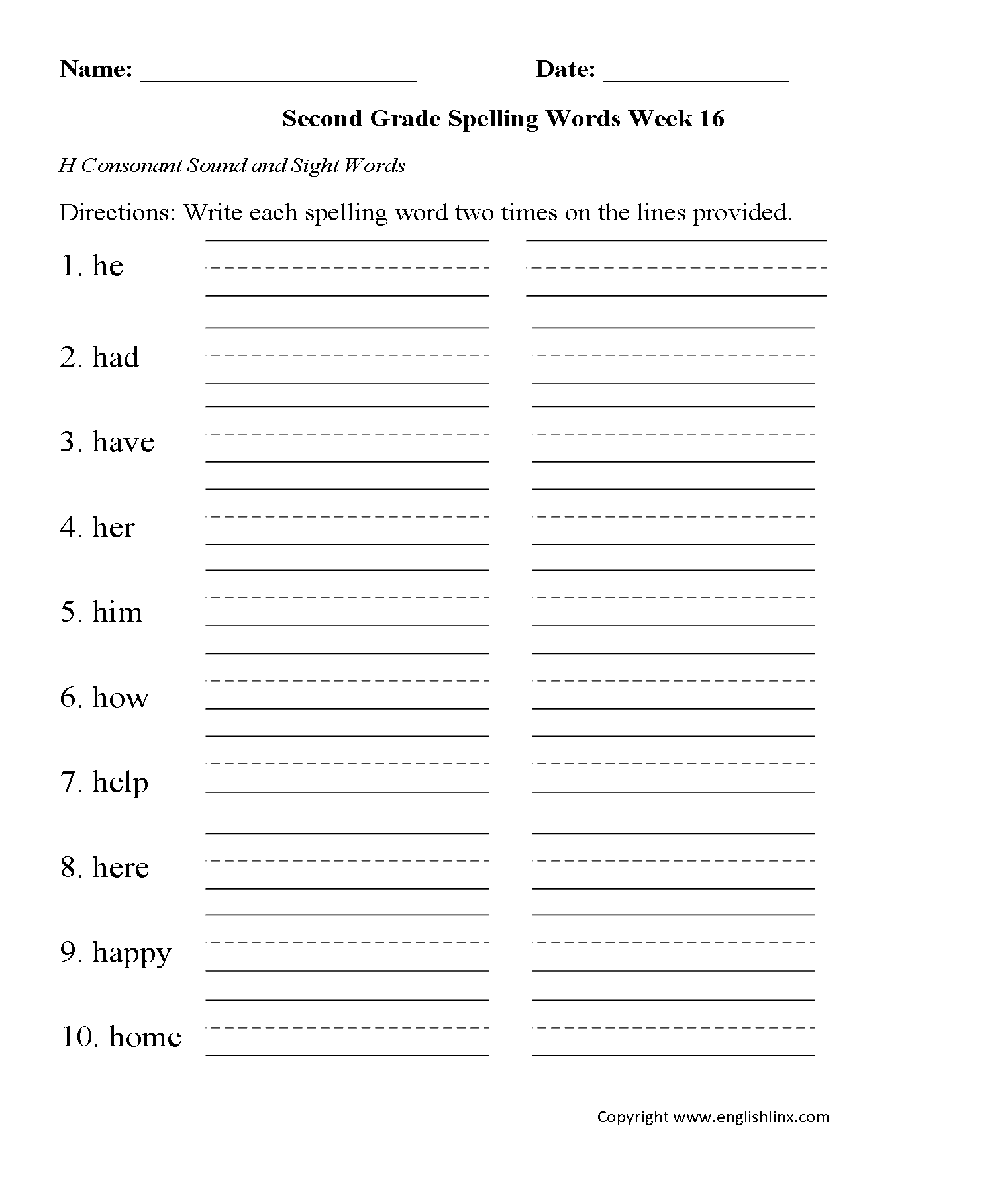 spelling worksheets second grade spelling worksheets