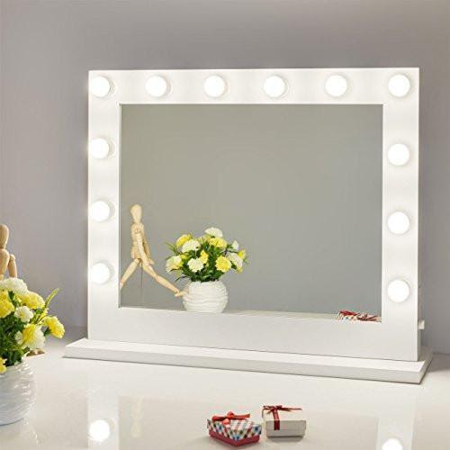 hollywood vanity table with mirror and lights