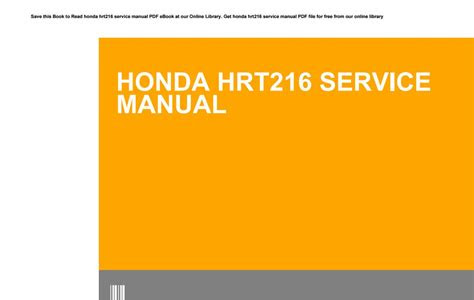Download Kindle Editon honda hrt216 owners manual Free E-Book Apps PDF