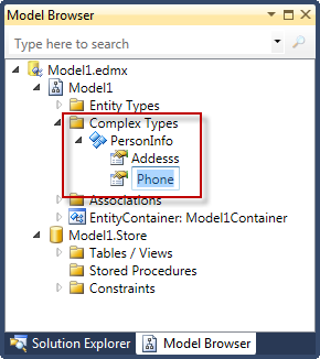 Model Browser - Complex Type