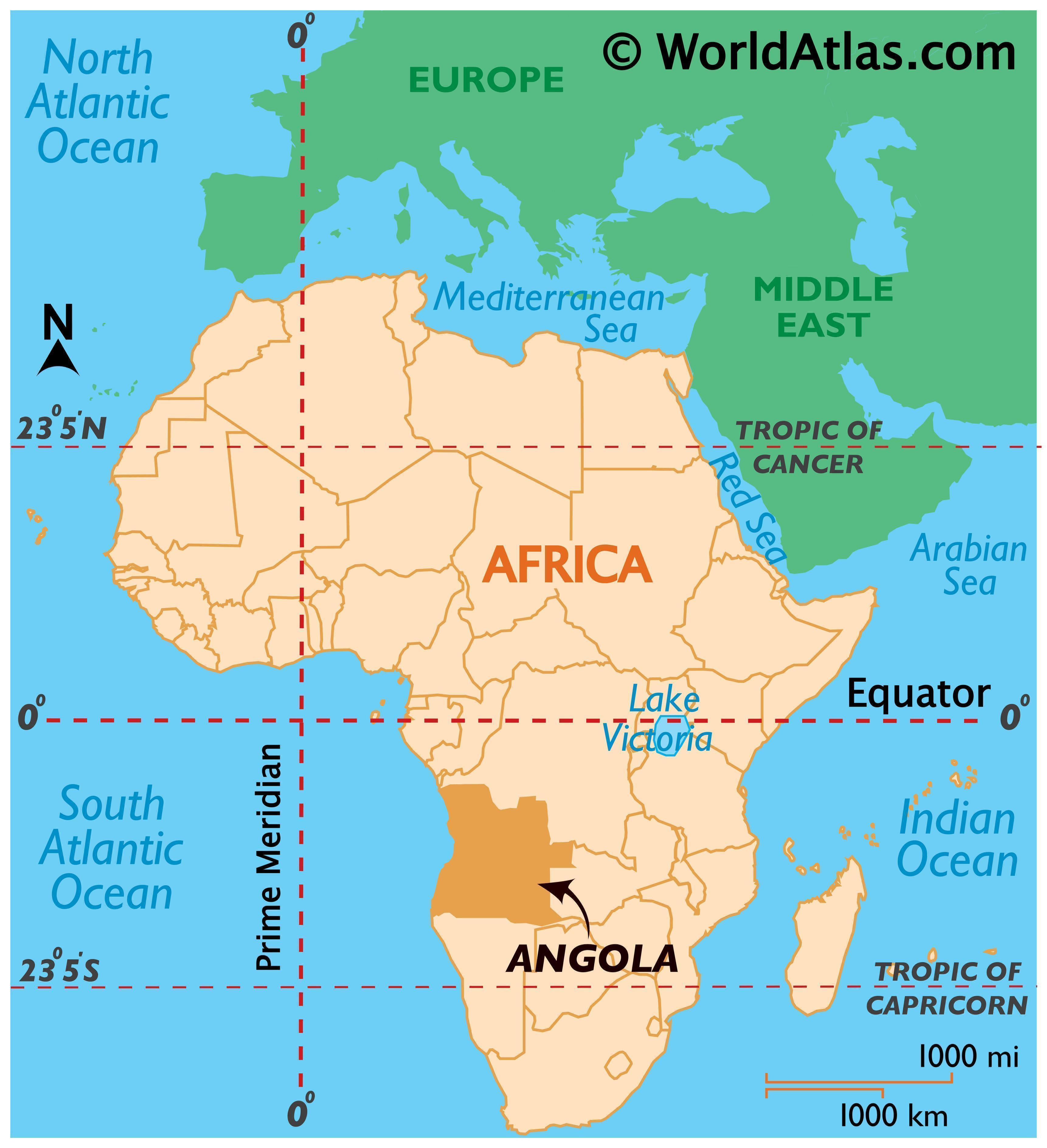 Angola Map / Geography of Angola / Map of Angola - Worldatlas.com
