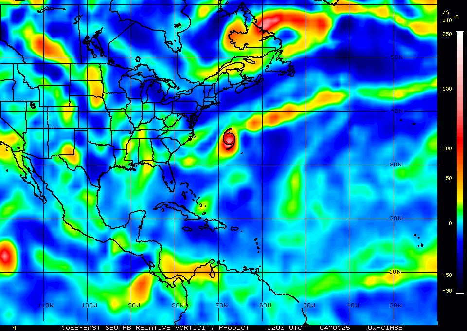 850mb Vorticity- North Atlantic