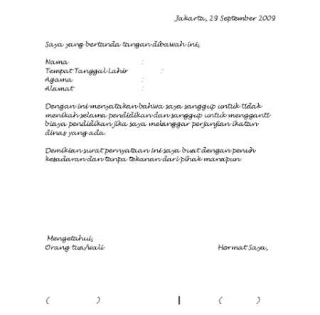 Surat pernyataan  Akademi Imigrasi's Blog