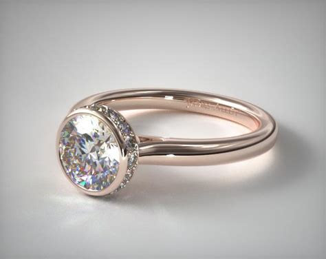 H/i color, si2 clarity · pendant length approx.60 . Pave Crown Bezel Engagement Ring | 14K Rose Gold | James