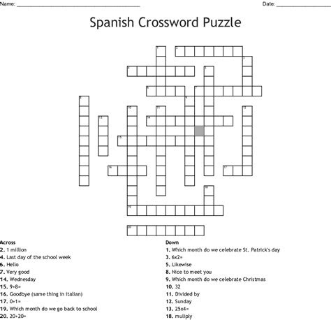 Webthese spanish to english crossword puzzles are printable. printable spanish crossword puzzle answers printable crossword puzzles