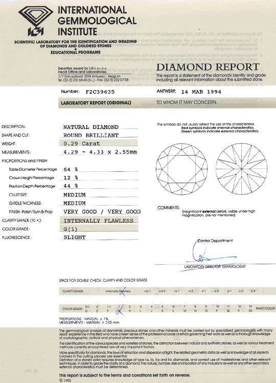 Original-Foto 9, DIAMANT 0,29 ct BRILLIANT IGI LUPENREIN TOP WESSELTON G, D6168