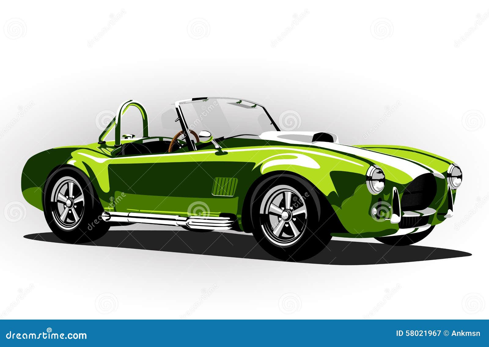 Classic Sport Car Cobra Roadster Green Stock Vector  Image: 58021967
