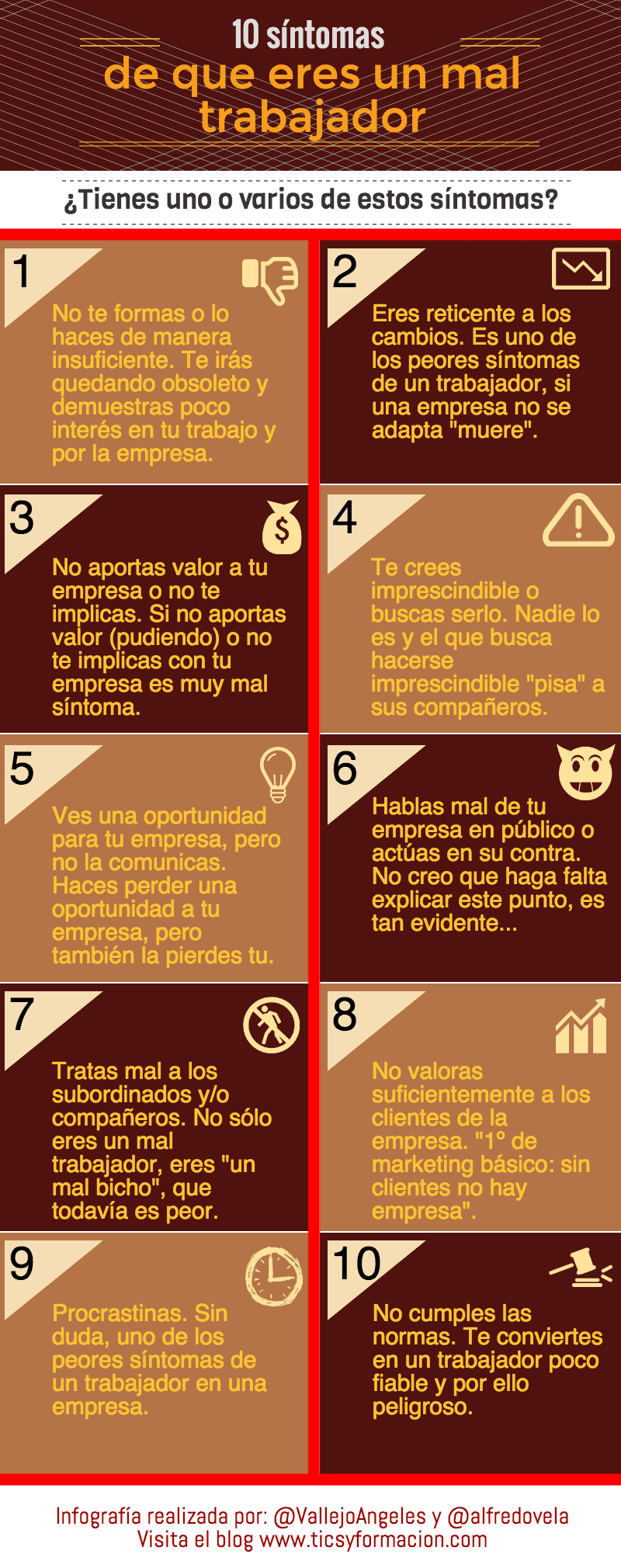 10 síntomas de que eres un mal trabajador