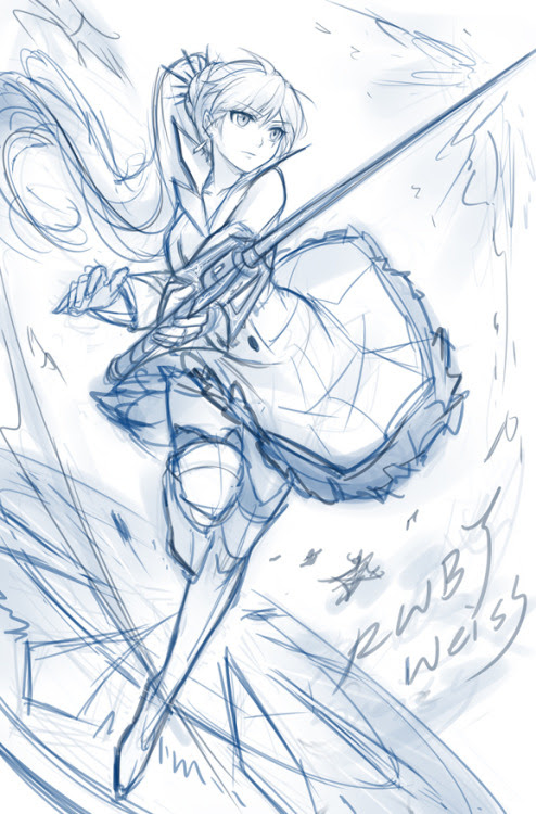 Fanart Sketch Rwby Weiss Schnee Breica Artwork