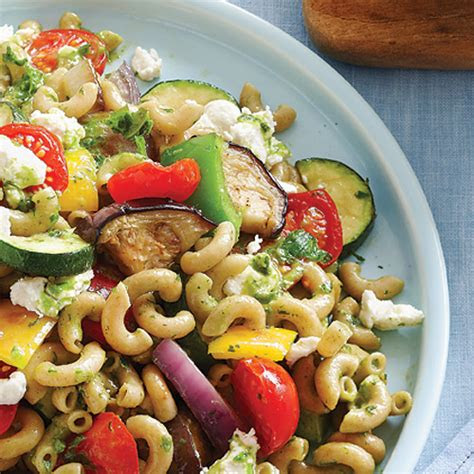 healthy vegetable goat cheese pasta salad recipe clean