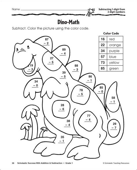 Young learners can practice counting, skip counting, and other math skills while coloring in exciting pictures and shapes. maths worksheets for grade 2 google search dinosaur worksheets
