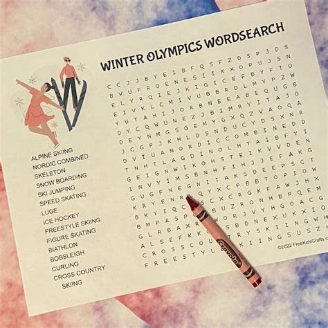  printable winter olympics word search
