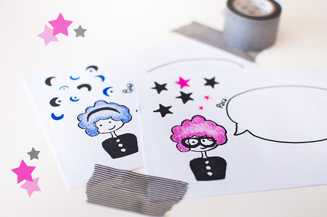 Rubber Stamps Girl & Looks in Snail Mail by papelidades
