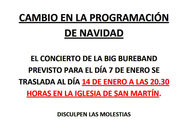 CAMBIO HORA DE LA BIGBUREBAND