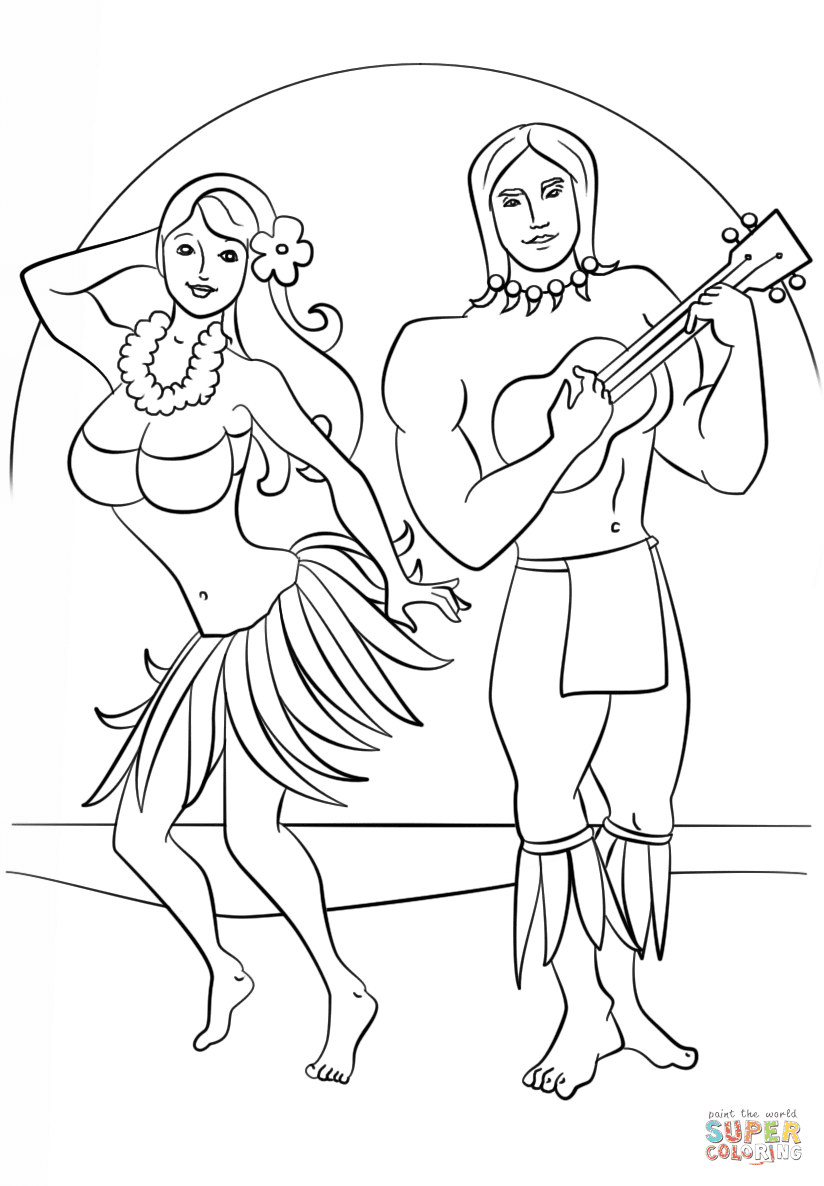 the Luau Party coloring pages