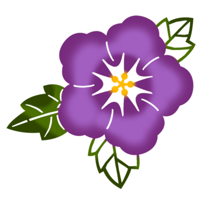 ハイビスカスi 紅型風 紫 の無料素材 イラスト沖縄 おきなわ