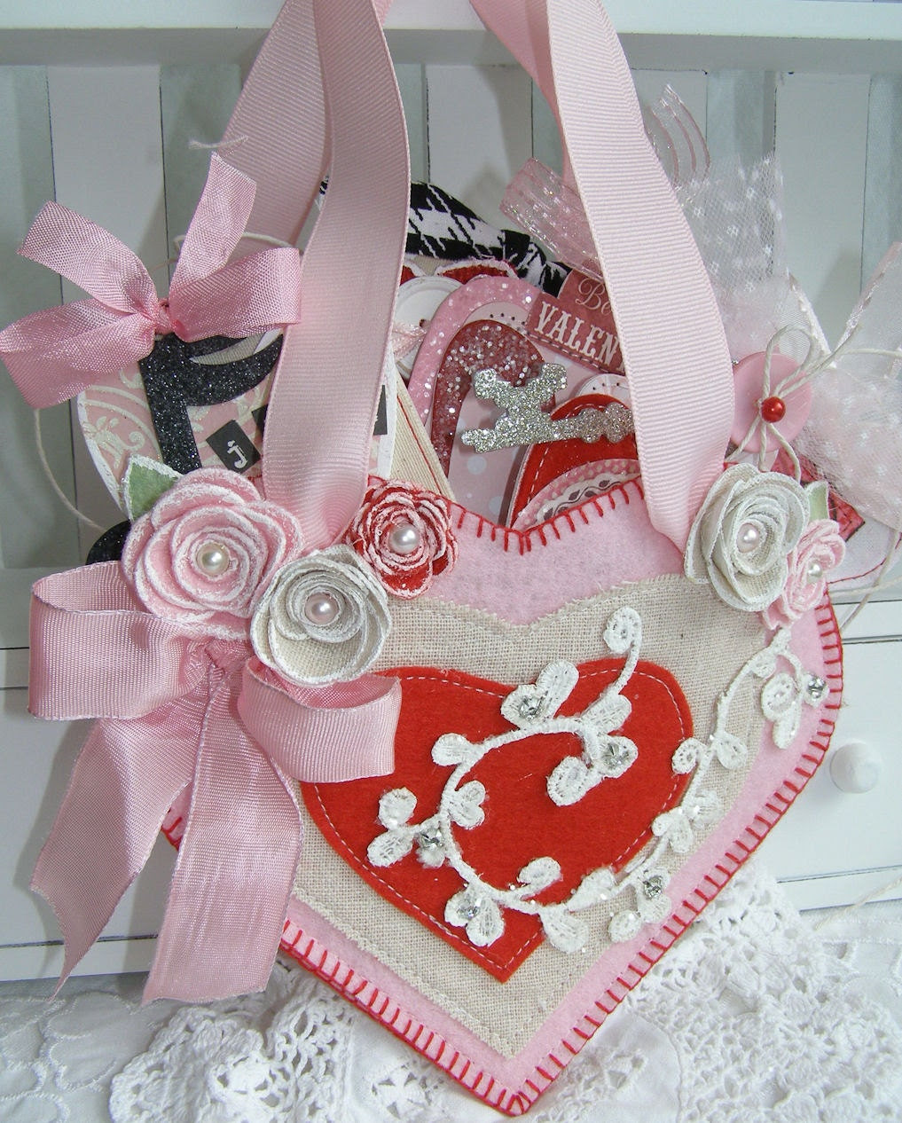 Shabby Chic Heart Pocket Valentine's Day Love Home by PaperBistro