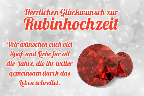 Rubinhochzeit Glückwünsche zum 40. Hochzeitstag