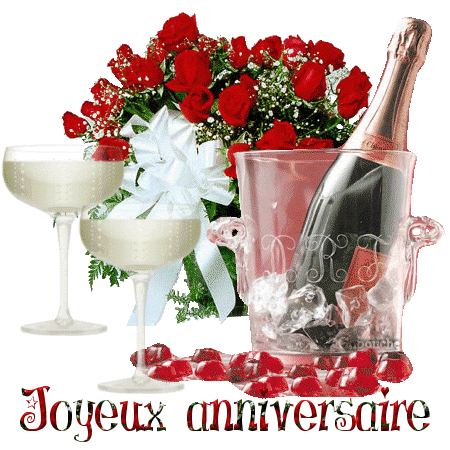 Joyeux Anniversaire Champagne Et Roses