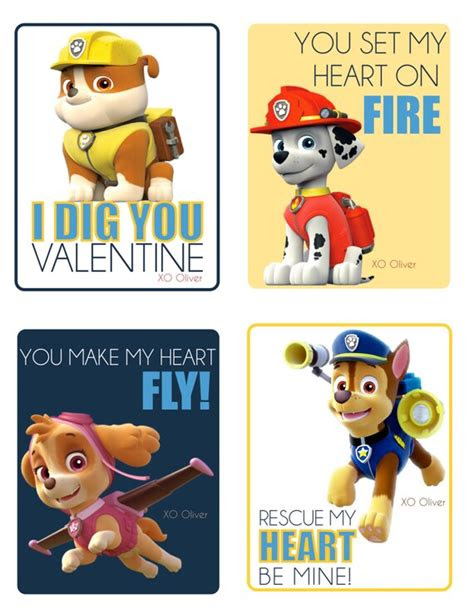  paw patrol custom valentines day card printable file