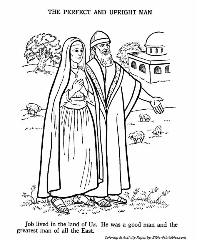 Job Was Tested By God Old Testament Coloring Pages Bible Printables