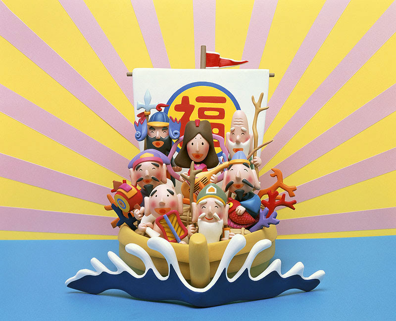 お正月イラスト 福がいっぱい宝船に乗った七福神イラスト ストックイラスト 衛星写真素材blog 株式会社アートバンク オフィシャルブログ