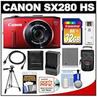Canon PowerShot SX280 HS Digital Camera with 32GB Card + Case + Battery & Charger + Tripod + HDMI Cable + Accessory Kit