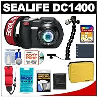 SeaLife DC1400 14MP HD Underwater Digital Camera with 32GB Card + Case + Battery + LED Torch & Arm Bracket + Accessory Kit