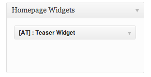 Widgetized Homepage