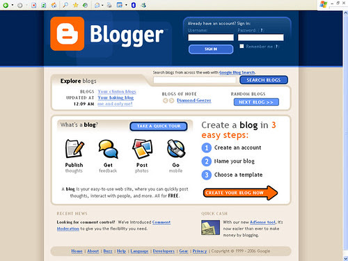 Blogger - Login/ Create Blog