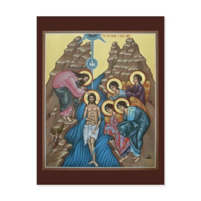 Baptism of our Lord Prayer Card Post Card by holyicons