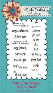 Image of Rainbows & Clouds Sentiment Stamp Set