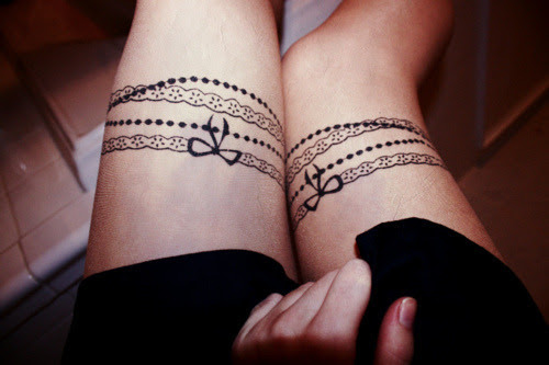 lace tattoo. #lace #tattoo #tattoos #bows