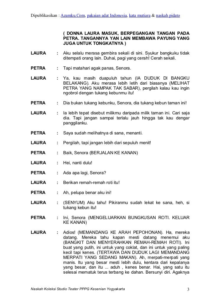 Contoh Naskah Drama Contoh Skrip Drama Teks Drama Singkat 