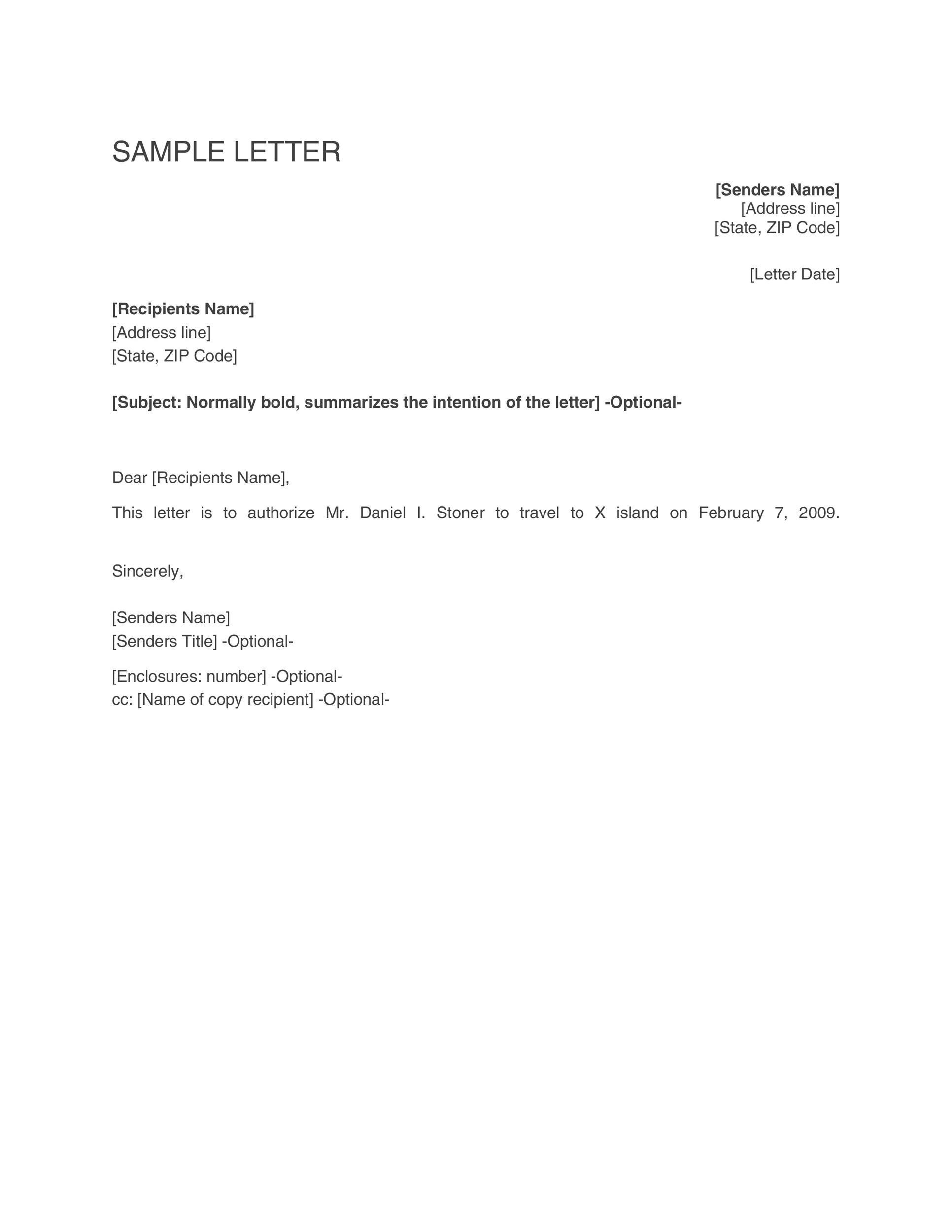 Sample Letter To Authorize A Person