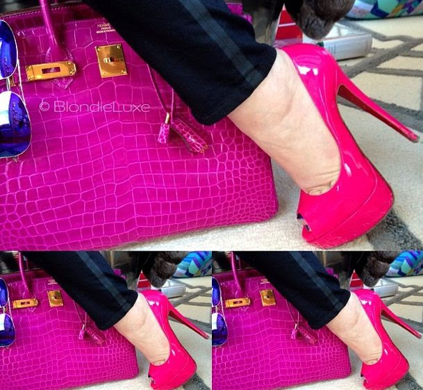 pretty pink purse and shoes