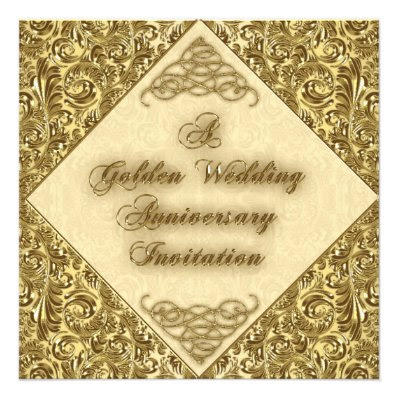 Golden Wedding Anniversary Invitation Card