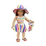 Doll Clothes for American Girl Dolls: 7 Piece 'I Love Rainbows' Beach Outfit - 'Dress Along Dolly'