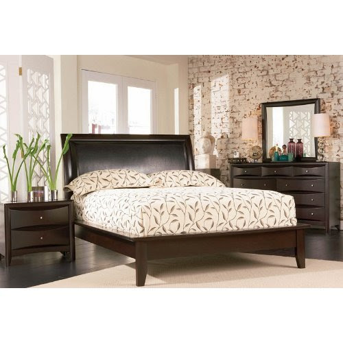 4pc King Size Platform Bedroom Set in Cappuccino Finish | Best Deals ...
