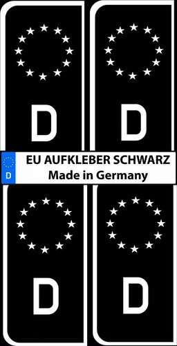 Aufkleber Embleme Kennzeichen Aufkleber Schwarz Nummernschild Fur Eu Feld D Sticker Set Glanz Sptracker